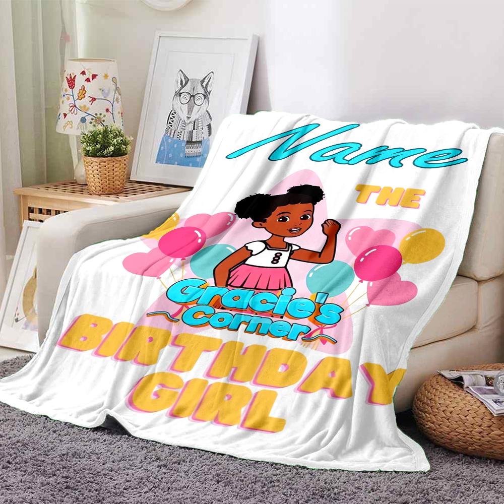 Customiz Name Personality Gracies Corner Blanket Soft &Warm Sofa Office Bed Travel Lunch Break Blanket, Gift Suitable All Seasons