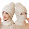 Thick Knit Winter Ski Hat Durable Wool Face Warmer Hat Simulate Wool Knitted Hat  Skiing Activity