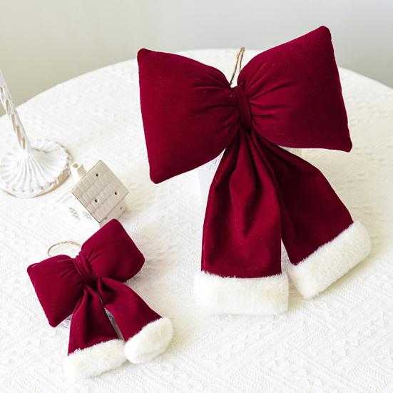 Рождественский бант, украшение, бархатный красный бант, подвесные украшения, рождественская елка, подвеска для праздничного домашнего декора