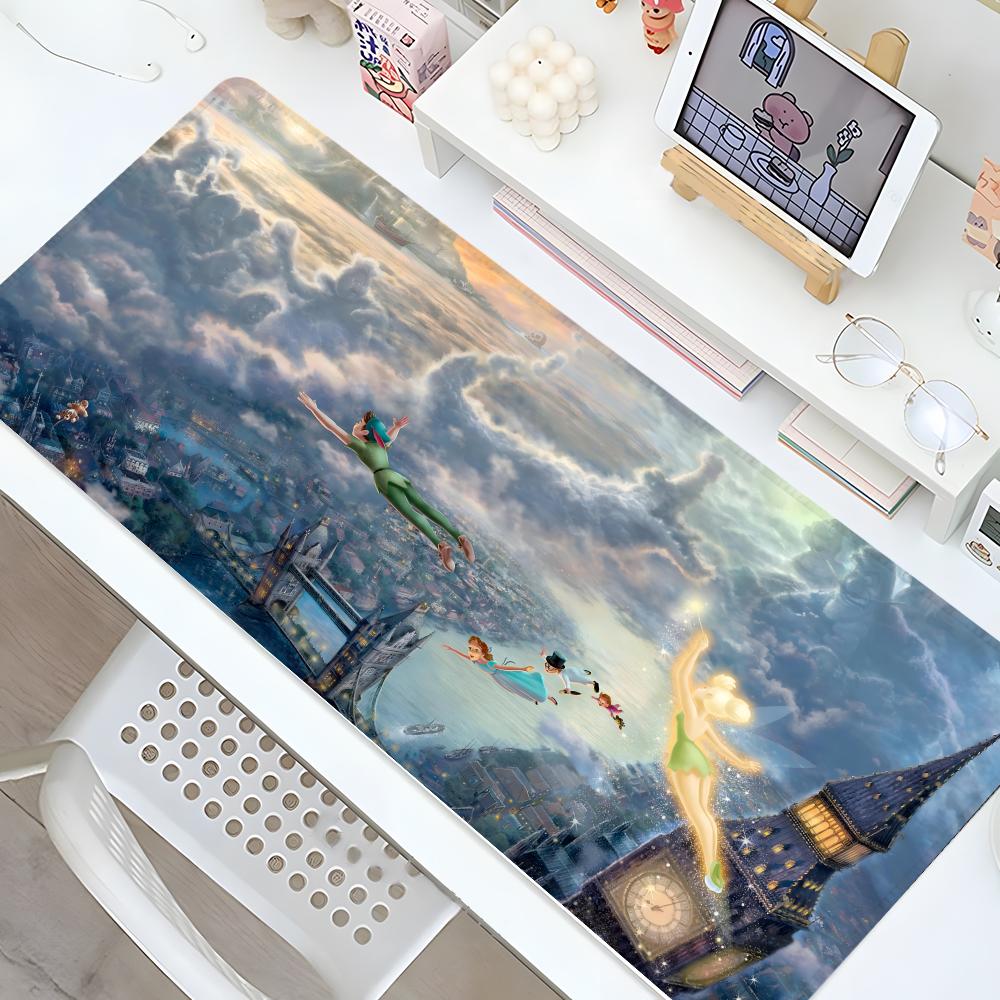 tinker bell Mouse Pad Gaming Locking Edge Big Computer Gamer Large Rubber Art Mousepad Laptop Valorant Desk Mat