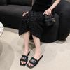 2024 New Beauty Flat Small Sandals Beach High Sense Sandals Silver Slippers
