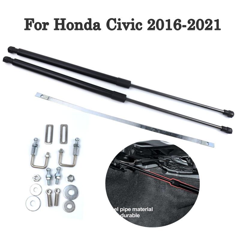Black 2pcs Automatic Rising Gas Struts Shock Lift Supports Struts Front Fit For Honda Civic Sedan 4-Doors 2016-2020