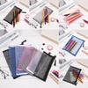 Stationery Makeup Handbags Transparent Grid Zipper Pencil Case Mesh Pen Bag Cosmetic Storage