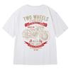 Summer High Quality 100% Cotton English Letter Motorcycle Print Top Breathable Sports Gym Men's Fashion Round Neck T-shirt