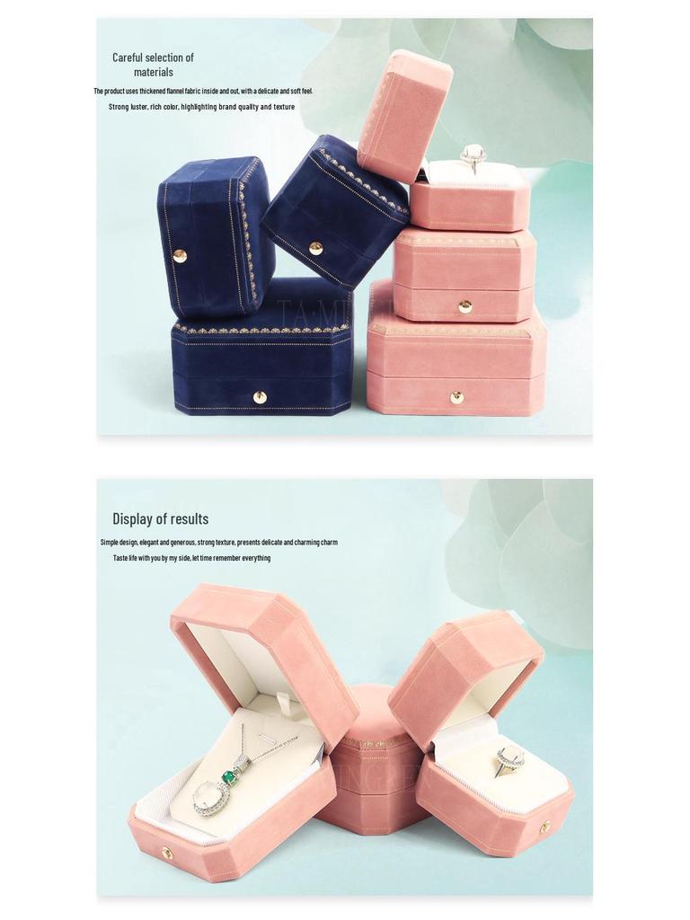 European Octagonal Jewelry Box for Rings, Necklaces, and Bracelets