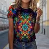 Fashion Women Dazzling Patterns Print T Shirt Funny Casual O-neck Short Sleeves T-shirt Summer Female Tee Shirt