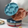 Прочный пластиковый лоток для хранения продуктов Многоразовый контейнер для закусок в форме цветка Тарелка 5 отделений Разделенная обеденная тарелка Для домашнего использования