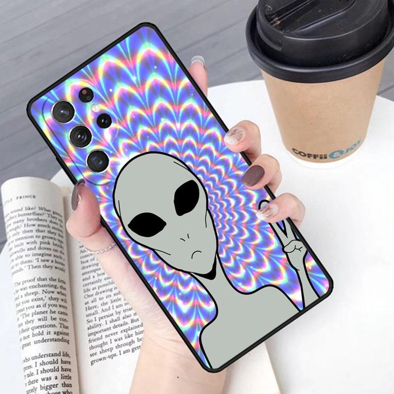 Эстетичный мультяшный чехол для телефона с инопланетянином Чехол Для Samsung Galaxy S24 S25 Ultra S21 S22 Ultra S10E Note 10 Plus Note 20 FE S23