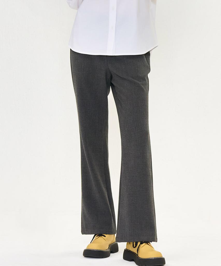 CHASECULT Women'S Bootcut Check Slacks - Charcoal