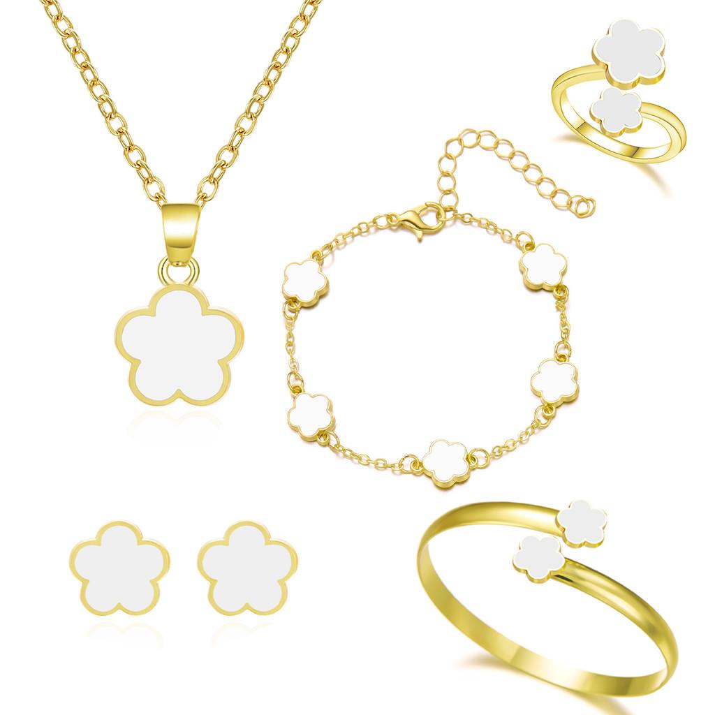 Floral Petals Jewelry Set For Women With Alloy And Plate Material Perfect For Gift Occasions