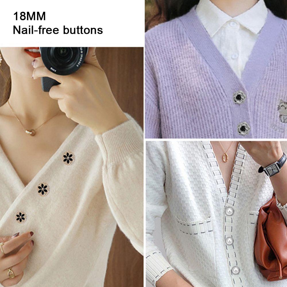 6PCS Sewing Accessories DIY No Sewing Detachable Seamless buttons Adjustable Coat Button