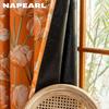 1 шт. шторы NAPEARL в европейском стиле с принтом оранжевых тюльпанов, полностью светонепроницаемые шторы для спальни, гостиной, балкона, окна, для домашнего декора