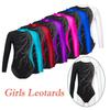 Girls Long Sleeve Athletic Ballet Dance Gymnastics Leotard Kids Shiny Diamonds Ice Skating Costume Dancewear