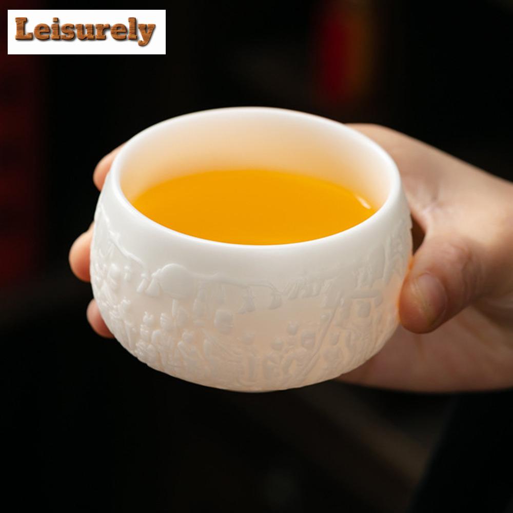 170 мл высококачественная фарфоровая чашка для чая из нефрита с ледяными семенами, рельефная чашка мастера Дуньхуанского Будды, персональная дегустационная чаша для чая в стиле кунг-фу