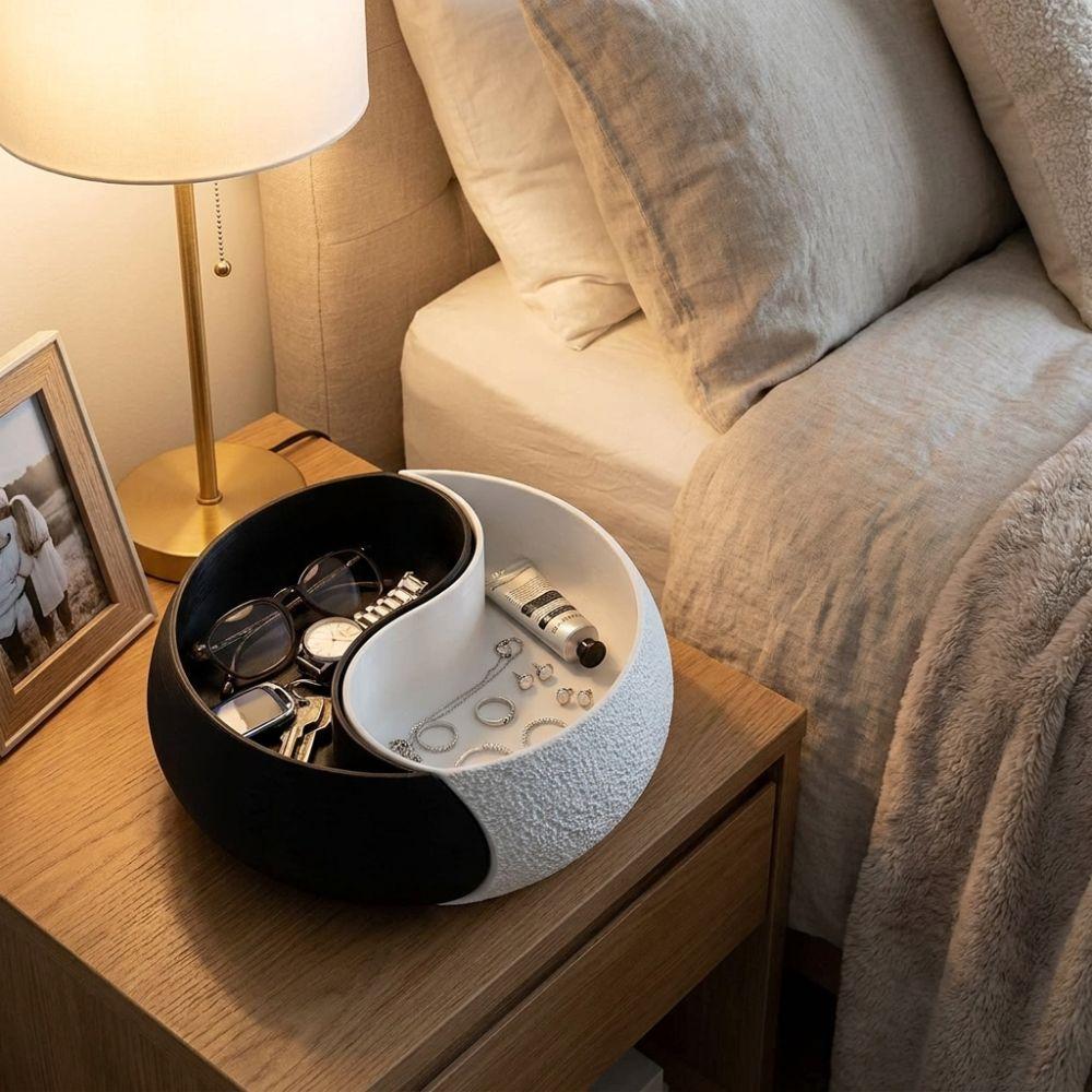Flat Bottom Storage Tray 3D Printed Jewelry Tray Zen Style Nut Serving Bowl Bookshelf Decor