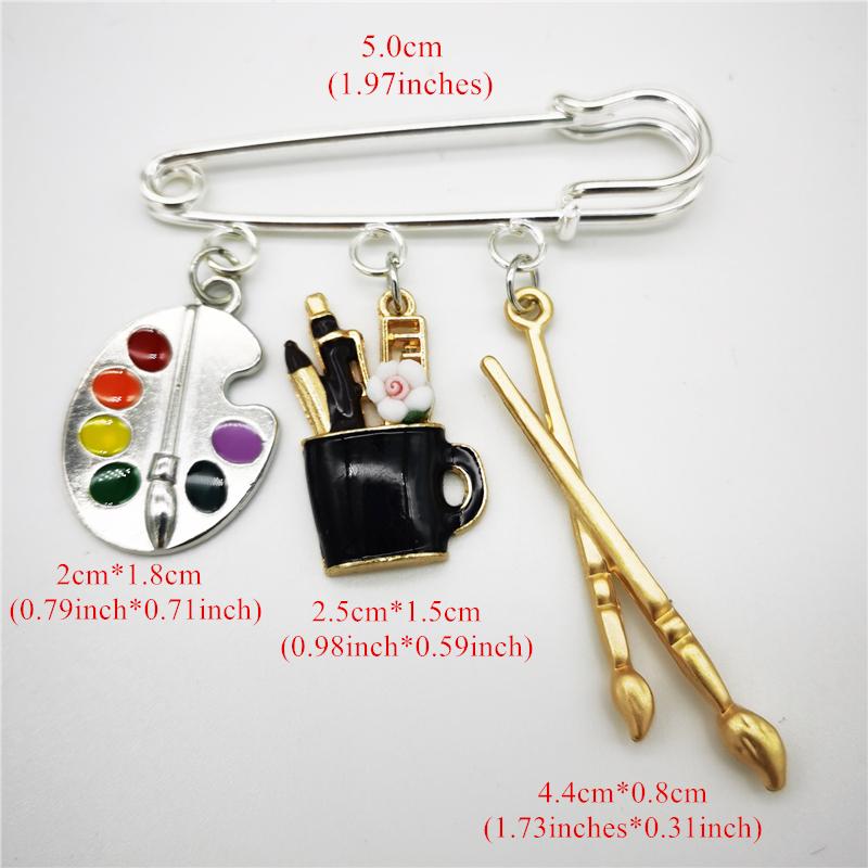 Личность Брошь Художник Подвеска Палитра Кисть Для Рисования Очаровательная Брошь Учитель Студент Творческие Ювелирные Изделия Подарки