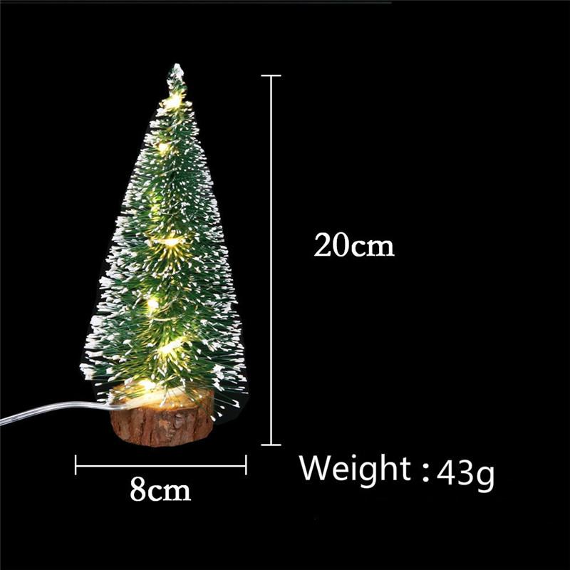 Светодиодный светильник, мини-искусственные рождественские елки, украшения, фестиваль, настольный миниатюрный снег, мороз, Рождественская елка, декор