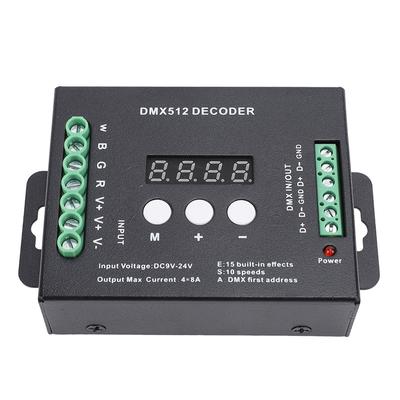 4-канальный светодиодный декодер с цифровым дисплеем, контроллер DMX512, декодер RGBW постоянного напряжения для сценического освещения