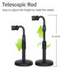 Desktop Cell Phone Stand Holder Clamp Tablet Stand Adjustable Height Portable Stable Round Base for Watching Online