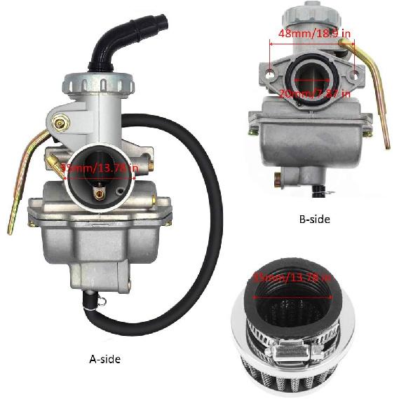 PZ20 Carburetor For TaoTao Kazuma Baja 70Cc 90Cc 110Cc 125Cc NST SunL Chinese Quad 4 Stroke ATV Go Kart Pit Dirt Bike CRF50F XL75 CRF80F XR50R With