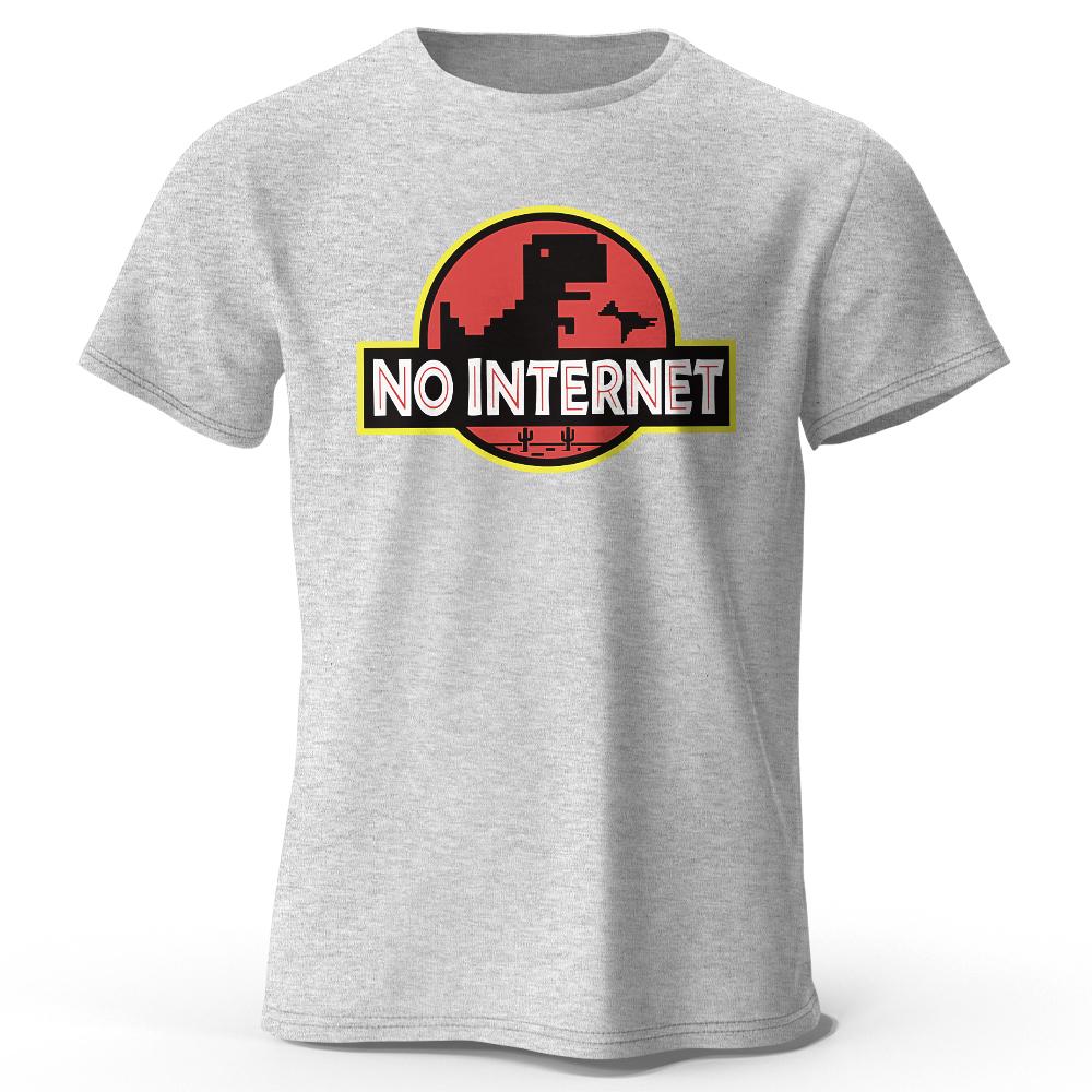 Мужская футболка с принтом «No Internet», 100% хлопок, свободные футболки с забавным графическим принтом для мужчин и женщин, летние топы