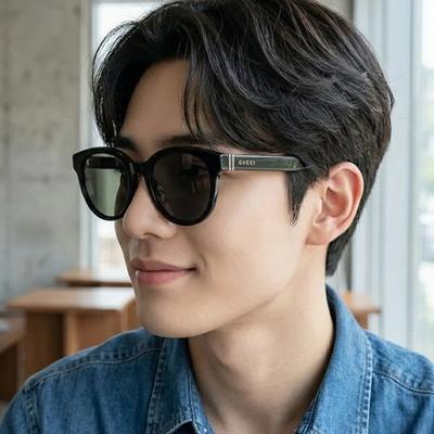 [Gucci] Sunglasses GG1511SK 001 Black Horn-rimmed Round