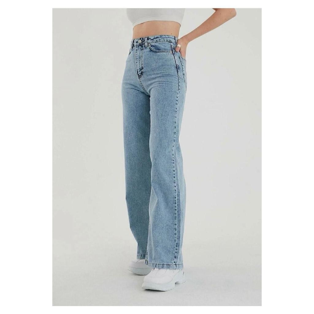 Женские синие свободные широкие джинсы-палаццо большого размера