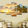 Modern Wall Art Pictures Home Decoration Posters 5 Panel Palm Trees Sea Sunset Landscape Living Room HD Printed Painting Unframe