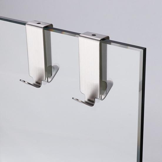 Двухсторонние крючки из нержавеющей стали без сверления, крючок для полотенец для стекла