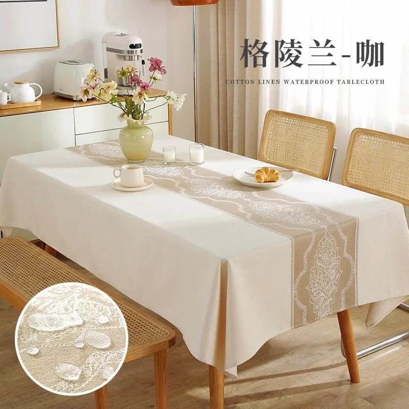 Thickened Cotton Linen Table Mat Household Rectangular Coffee Table Towel Waterproof Oil Proof Wholesale Tablecloth