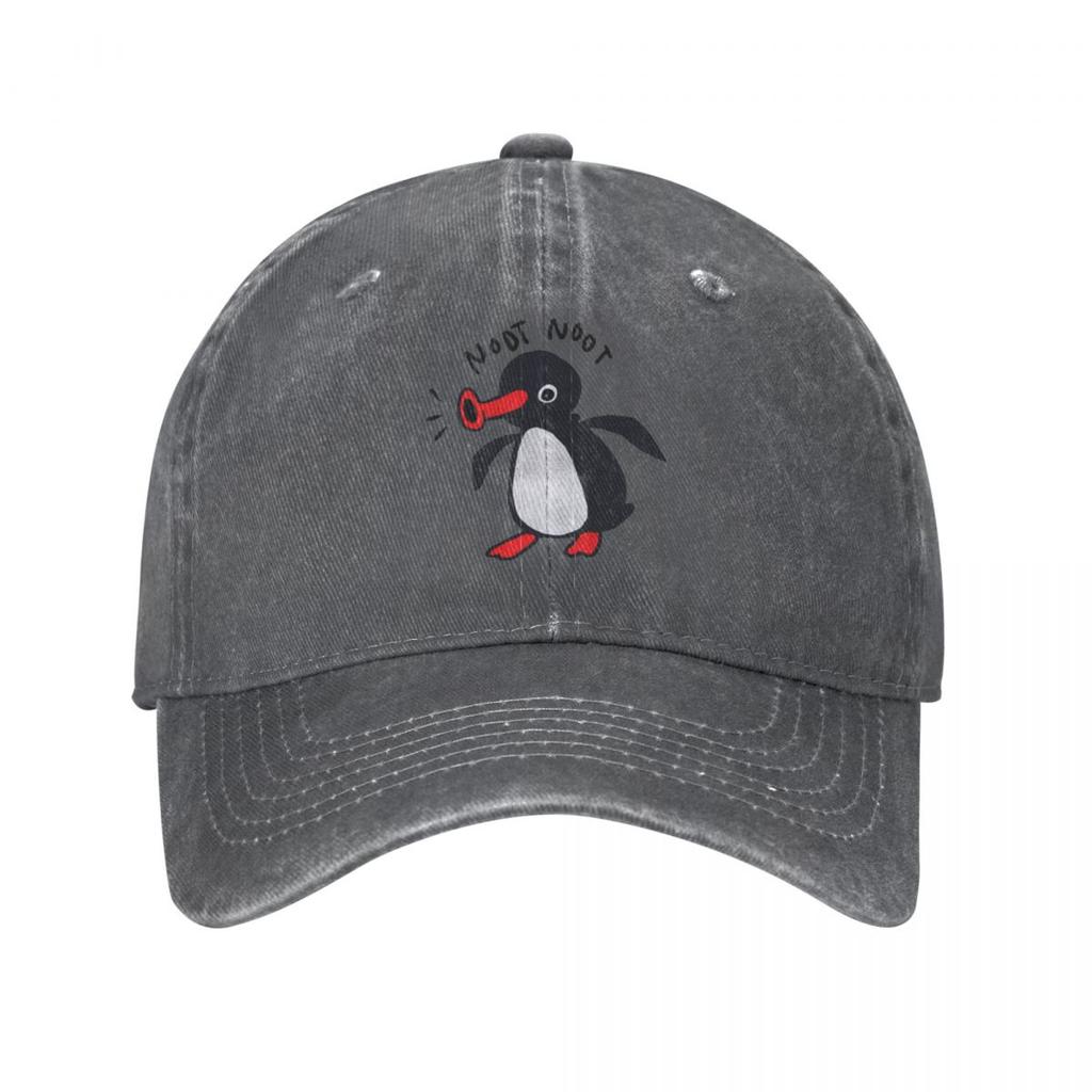 Noot Noot Pingu Retro Funny Baseball Cap Vintage Distressed Denim Snapback Hat Unisex Women Outdoor Summer Adjustable Fit Caps Hat