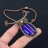 Lab Created Sapphire Gemstone Pure Copper Wire Wrapped Handmade Jewelry Necklace For Gift