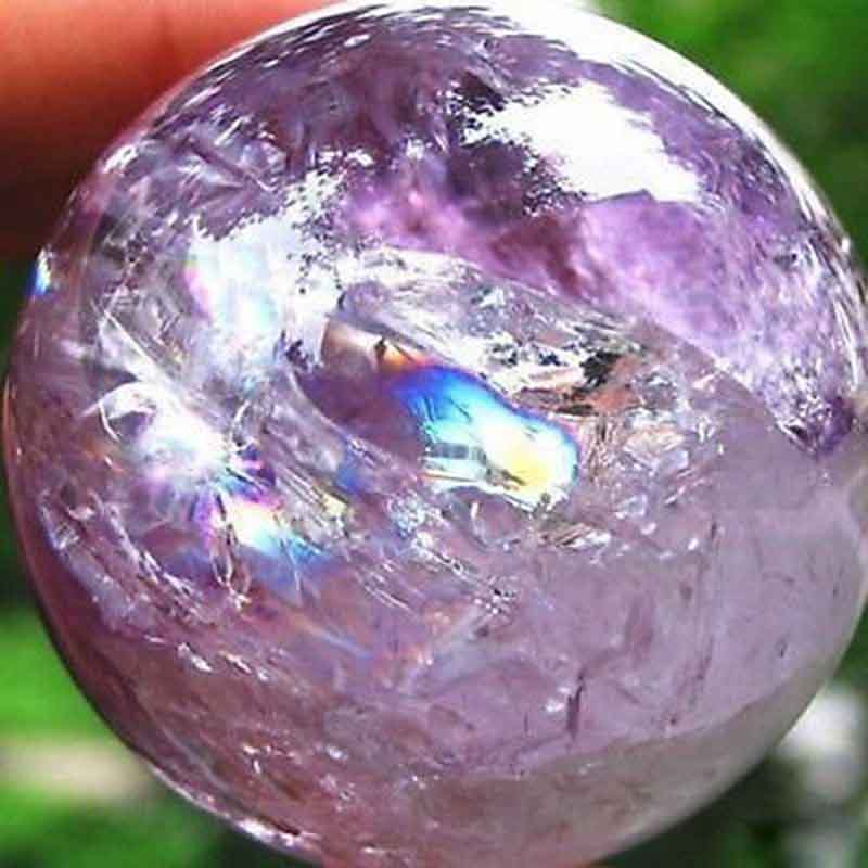 20mm Natural Amethyst Quartz Crystal Sphere Ball Healing Stone with Stand Gifts