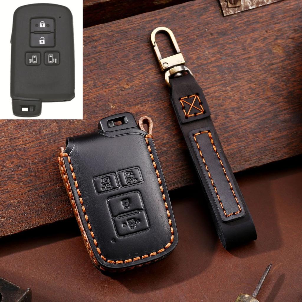 Кожаный чехол для ключей от машины для Toyota Camry Corolla RAV4 Highlander Avalon 2015-2017, защитный чехол с умным управлением, держатель
