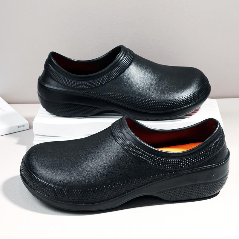 Непористые туфли с отверстием под каблук для столовой в отеле и ресторане, водонепроницаемые туфли для шеф-повара, мужская повседневная нескользящая износостойкая рабочая обувь для мужчин