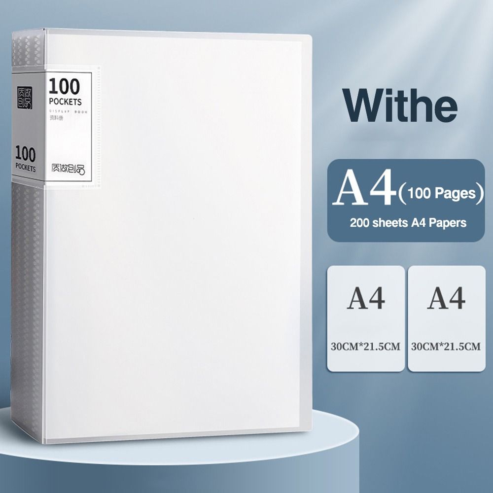 Waterproof Storage Booklet 20/30/60/100 Pages A4 File Folder High Quality File Bag Student Gift