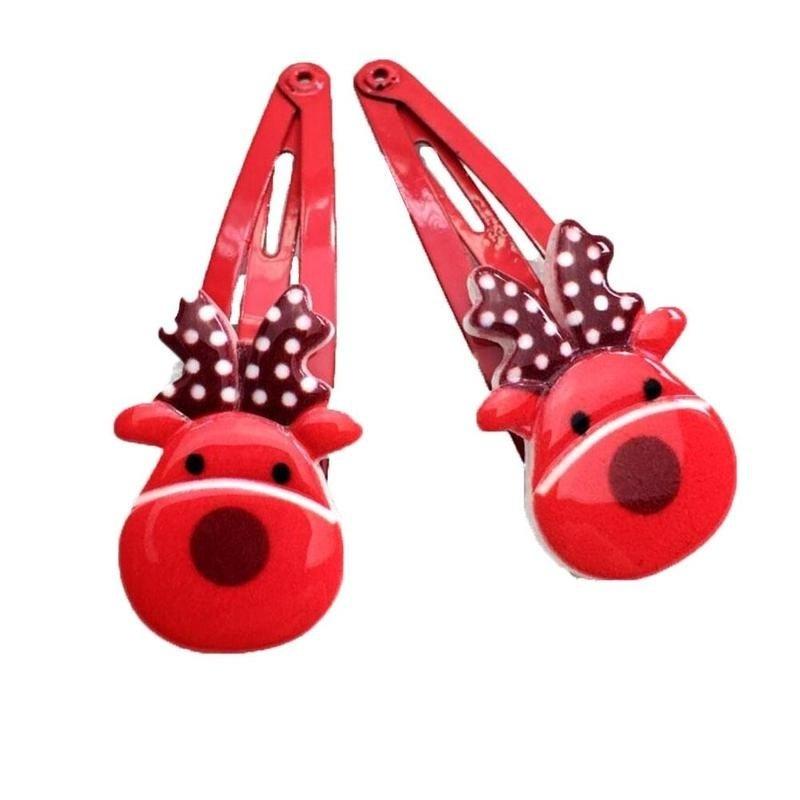 Детские яркие праздничные заколки к Рождеству, 10 шт