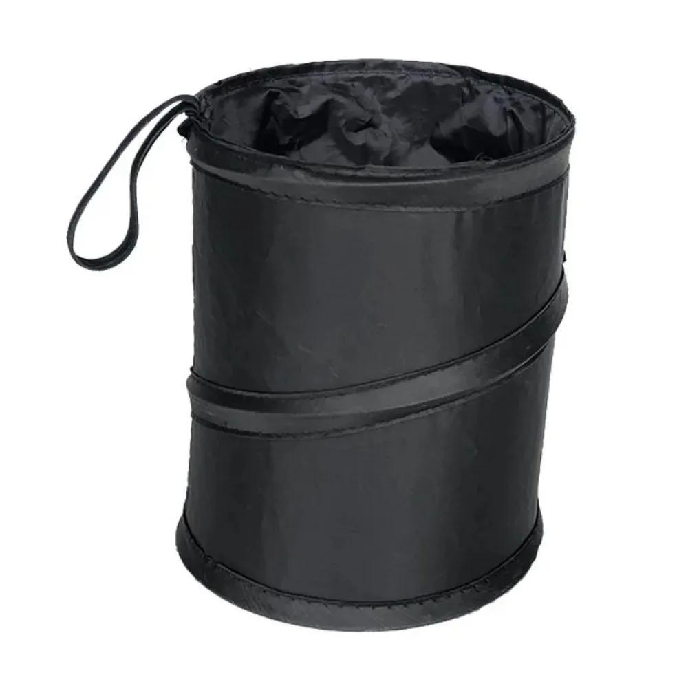 Car Trash Can Portable Durable Foldable Hanging Car Storage Bucket Chair Back Oxford Cloth Storage Bag Trash Can 1pc