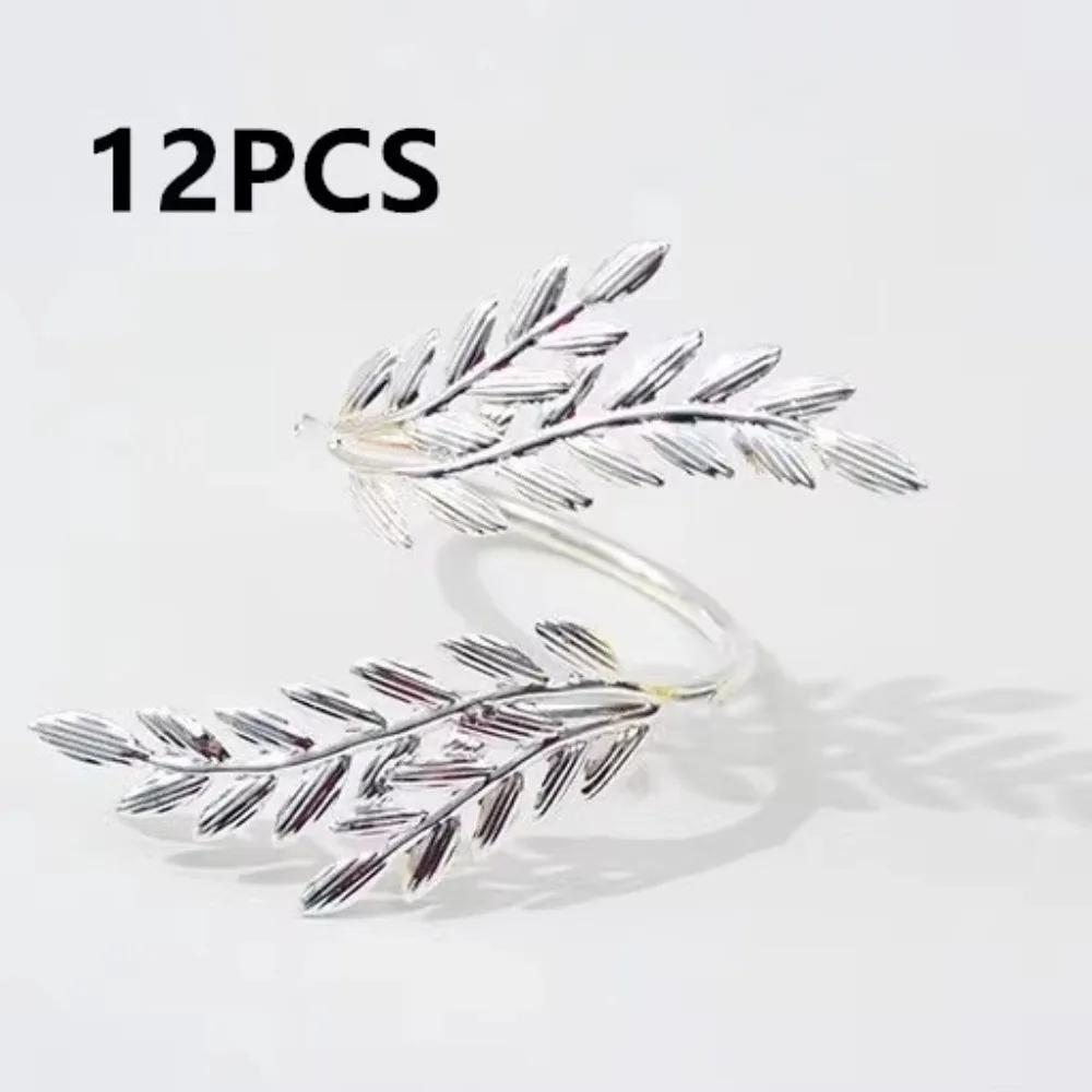 1/6/12 шт. Современные минималистичные пряжки для салфеток Металлические Золотые Листья Держатель для салфеток Рождество День Благодарения Украшение обеденного стола