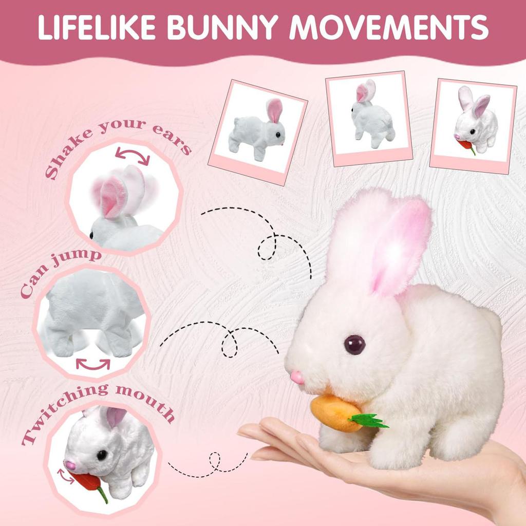 Mini Realistic Cute Plush Rabbits Lifelike Animal Easter Bunny Simulation Toy Model Gift Miniatures Decorations (Rabbit Plush Toys