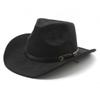 Winter Ethnic Tibetan Style Western Cowboy Hat Top Hat Autumn And Winter Men'S And Women'S Suede Hat Belt Jazz Hat