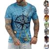 New Summer Men's Fashion T-shirt Personality Star Disc Printed Men's T-shirt Top