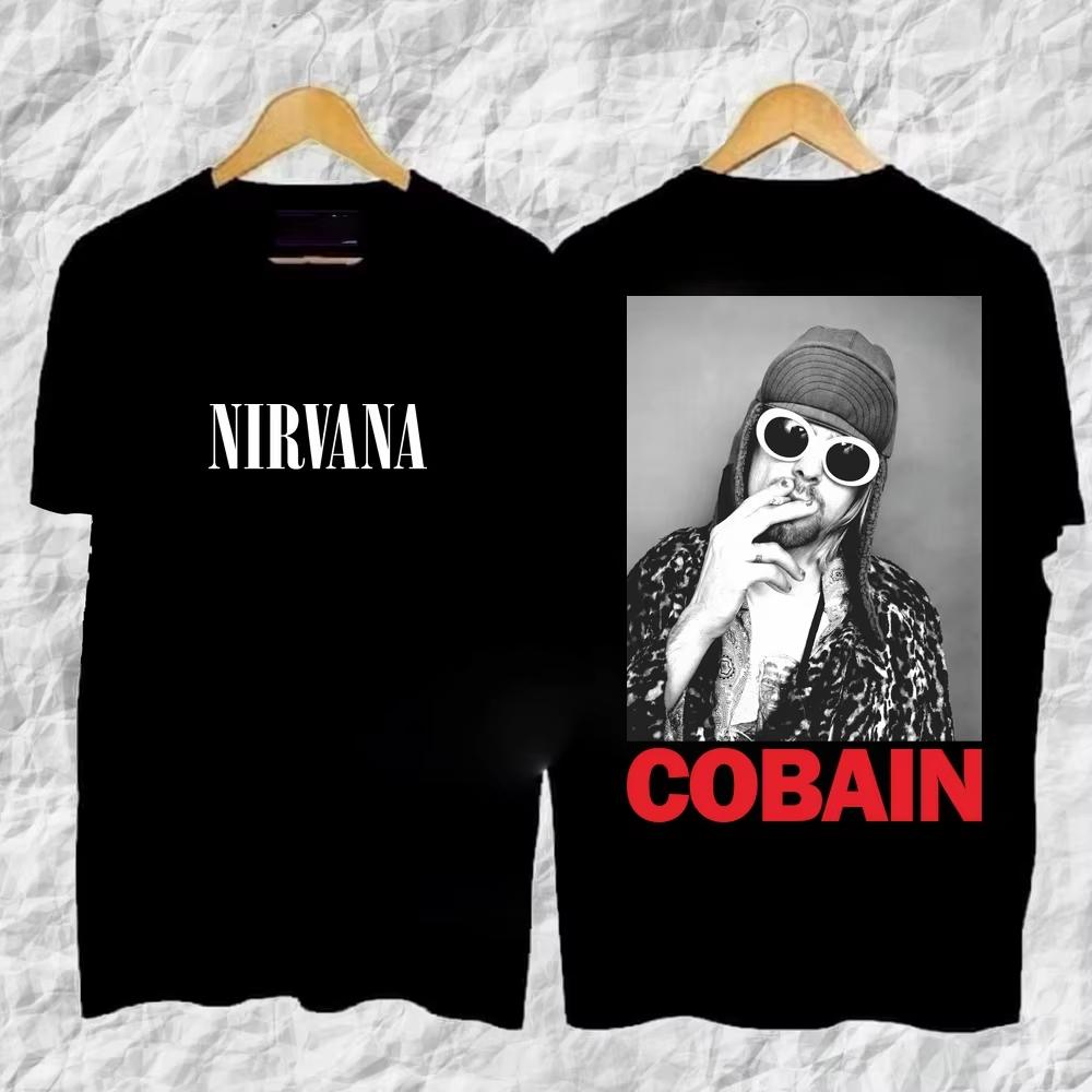 Nirvana Rock Band Classic Album Poster Graphic Print Cotton Tshirt Streetwear Hip Hop Fashion Tee Men Women Loose Oversized Top