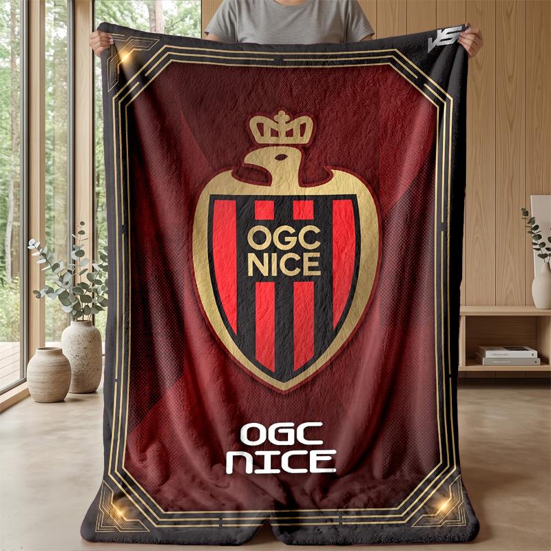 OGC Nice FC Мягкое Фланелевое Флисовое Одеяло Легкое Уютное Теплое Плед для Дивана Кровати Домашнего Декора