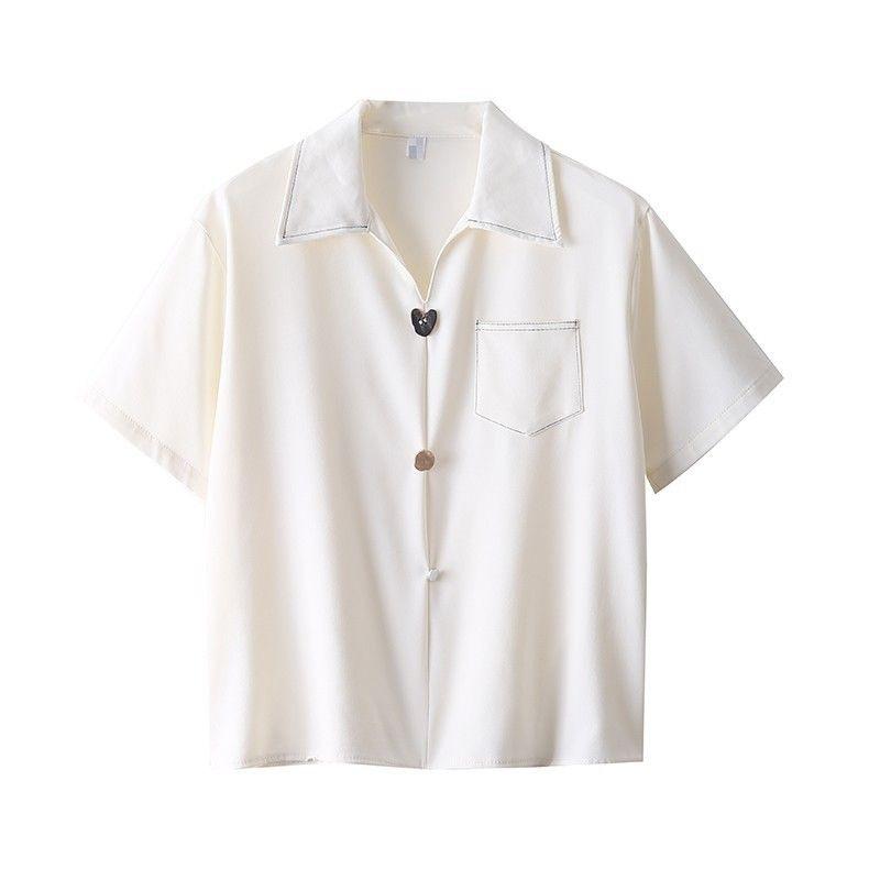 V-neck Chiffon Short Sleeved Shirt, Summer Top, Women's Casual Style, Commuting Temperament Shirt