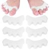 4 пары разделителей пальцев ног из силикагеля 2?Коррекция Toe Seperator, снятие боли при косточке большого пальца стопы, ортопедический инструмент, белый