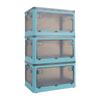 VECELO Storage Storage with Accessible from All with Large Costume Set of X 29cm X Blue Box, Case, Foldable, Lid, Stackable, Directions, Casters,