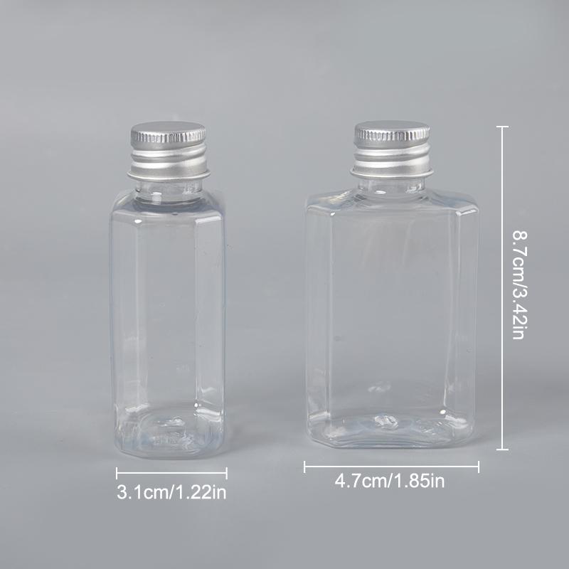 5/10Pcs 80Ml Empty Bottle Clear Pet With Aluminum Screw Cap And Plug Cosmetic Container Travel Portable Lotion Cream Clear Tube