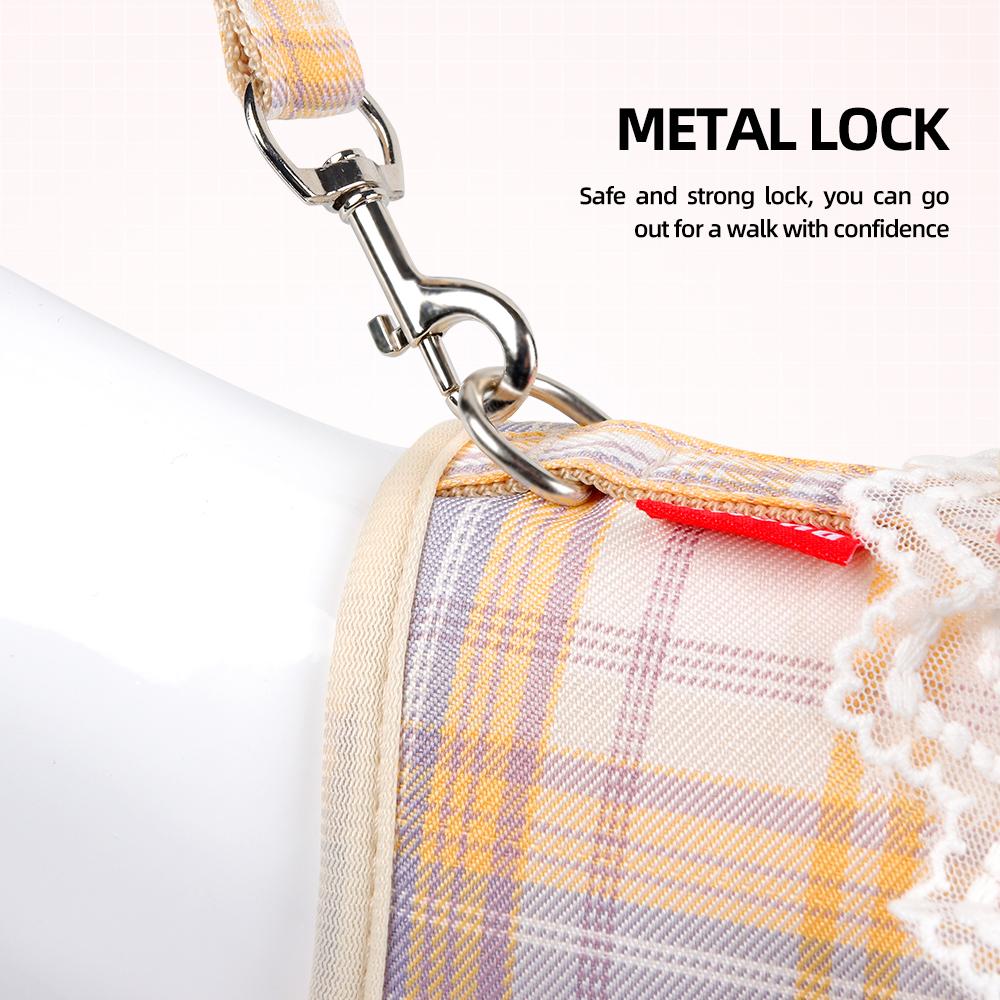 Милая шлейка для щенков в клетку с бантом для прогулок с поводком и шлейкой для маленьких собак, шнауцеров, пуделей, талисманов, аксессуаров