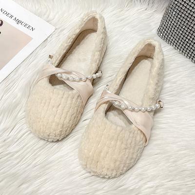 Женская зимняя обувь, роскошные, горячие, теплые, домашние мокасины для дома, женские, тренд 2024 года, туфли на плоской подошве, пушистые, повседневные, для улицы, для зимы, женская обувь